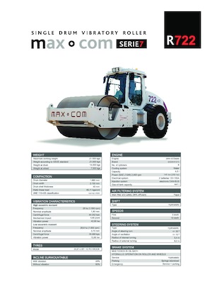 Tahačové válce Max-Com R 722