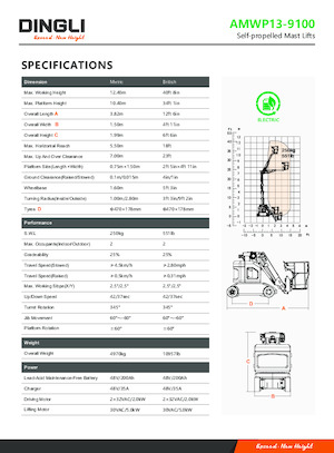 Sloupové pracovní plošiny Dingli AMWP13-9100
