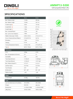 Sloupové pracovní plošiny Dingli AMWP13-9200