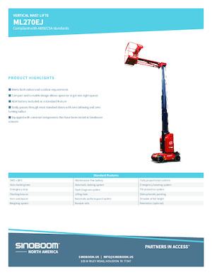 Sloupové pracovní plošiny Sinoboom ML270EJ