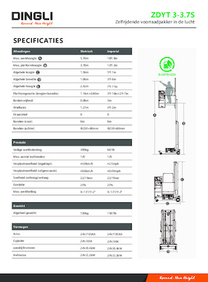 Sloupové pracovní plošiny Dingli ZDYT3-3.7S