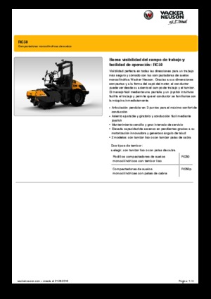 Tahačové válce Wacker Neuson RC50P