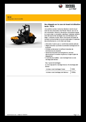 Tahačové válce Wacker Neuson RC50P