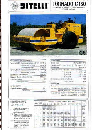 Tahačové válce Bitelli Tornado C 180 AL DT