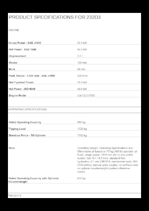 Smykem řízené nakladače Caterpillar 232D3