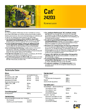 Smykem řízené nakladače Caterpillar 242D Series 3