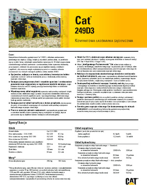 Smykem řízené nakladače Caterpillar 249D3