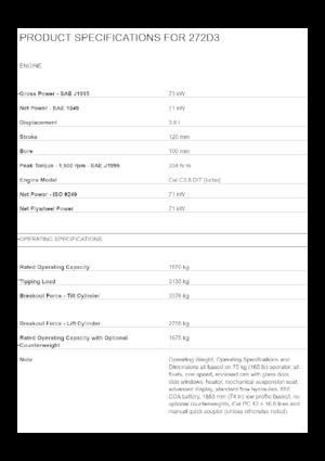 Smykem řízené nakladače Caterpillar 272D3