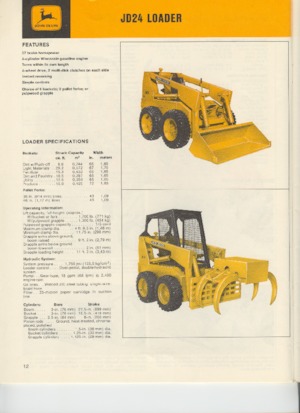 Smykem řízené nakladače John Deere Construction JD24