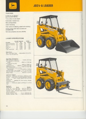 Smykem řízené nakladače John Deere Construction JD24A