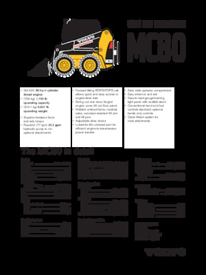 Smykem řízené nakladače Volvo MC80