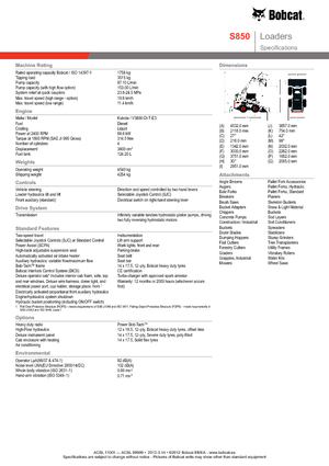Smykem řízené nakladače Bobcat S850