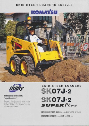 Smykem řízené nakladače Komatsu SK07J-2