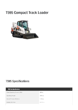 Smykem řízené nakladače Bobcat T595