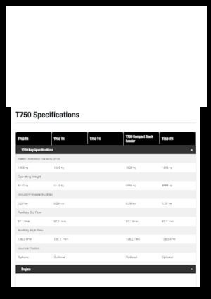 Smykem řízené nakladače Bobcat T750