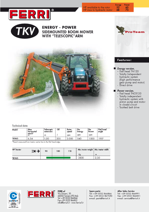 Svahové sekačky Ferri TKV 65