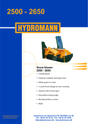 Sněhové frézy Hydromann 2500