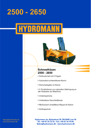 Sněhové frézy Hydromann 2500