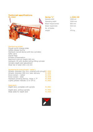 Sněžné pluhy Hydrac L 2301