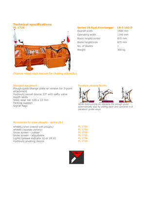 Sněžné pluhy Hydrac LB I 160