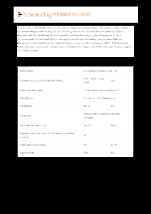 Sněžné pluhy s natáčením Pronar PU 1400