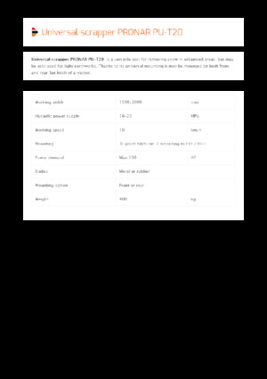 Sněžné pluhy s natáčením Pronar PU-T20