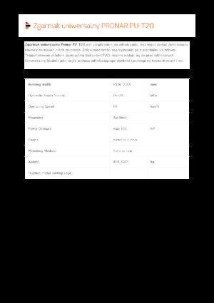 Sněžné pluhy s natáčením Pronar PU-T20