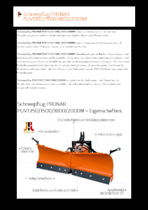 Sněžné pluhy s natáčením Pronar PUV 1350M