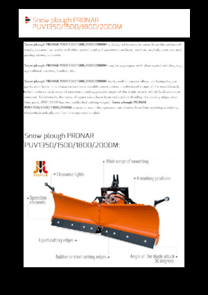 Sněžné pluhy s natáčením Pronar PUV 1350M