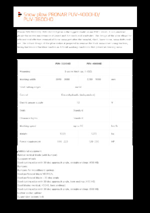 Sněžné pluhy s natáčením Pronar PUV 3600HD