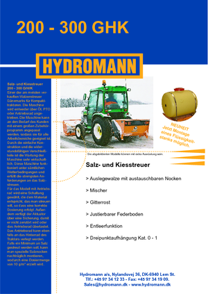 Příslušenství pro sypače Hydromann 200 G