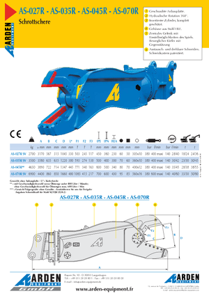 Nůžky na ocelový šrot Arden AS 027 R SV
