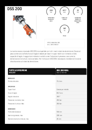 Nůžky na ocelový šrot Husqvarna DSS 200