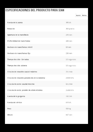 Nůžky na ocelový šrot Caterpillar S308