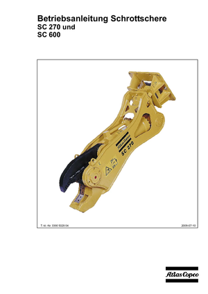 Nůžky na ocelový šrot Atlas Copco SC 270