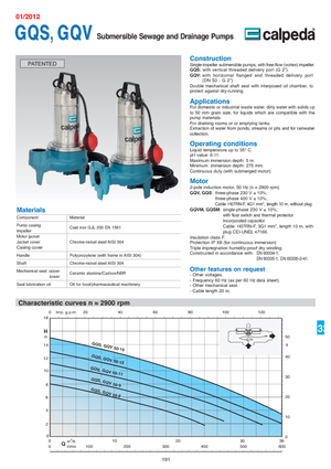 Čerpadla odpadních vod Calpeda GQV 50-8