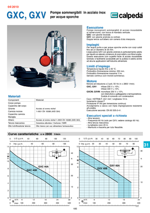 Čerpadla odpadních vod Calpeda GXV 40 B