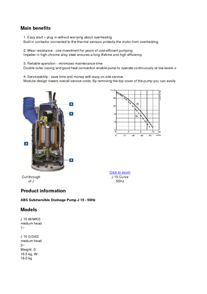 Čerpadla odpadních vod ABS-Pumpen J 15 D