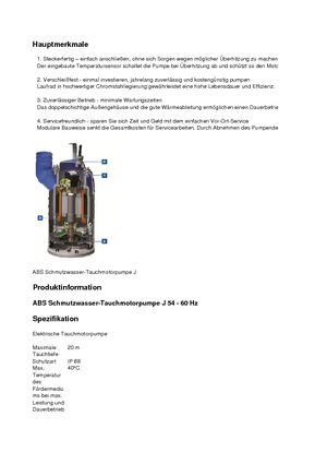 Čerpadla odpadních vod ABS-Pumpen J 54 HD direkt