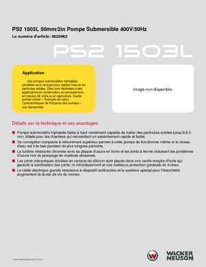 Čerpadla odpadních vod Wacker Neuson PS2 1503 L
