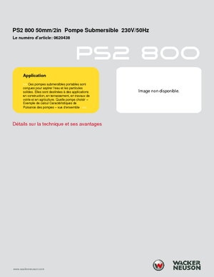 Čerpadla odpadních vod Wacker Neuson PSA2 800