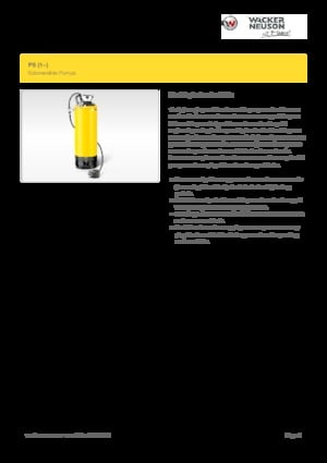 Čerpadla odpadních vod Wacker Neuson PST2 400