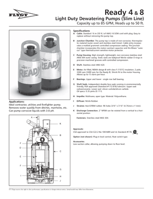 Čerpadla odpadních vod Flygt-Pumpen Ready 8