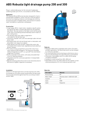Čerpadla odpadních vod ABS-Pumpen Robusta 200 TS