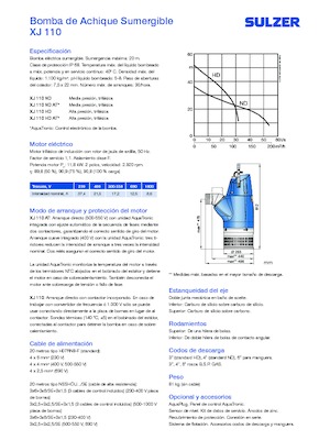 Čerpadla odpadních vod Sulzer XJ 110 ND