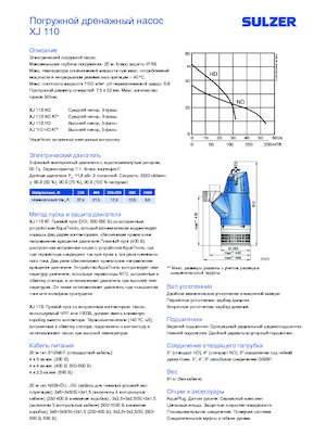 Čerpadla odpadních vod Sulzer XJ 110 ND