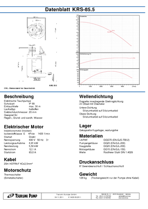 Kalová čerpadla Tsurumi-Pumpen KRS-85.5