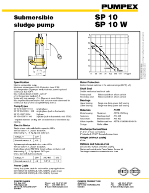 Kalová čerpadla Pumpex SP 10 D