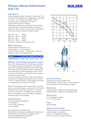 Kalová čerpadla Sulzer XJS 110 D-170