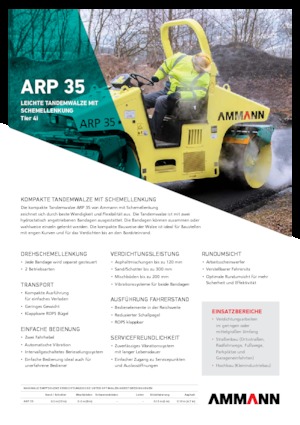 Tandemové vibrační válce Ammann ARP 35